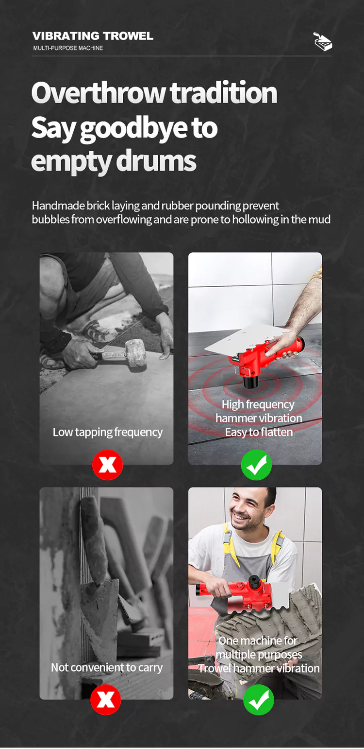 ‌Lithium-Powered Vibrating Flat-Blade Plastering Trowel