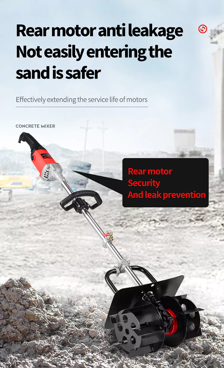 Compact Cement Mixer with Foldable Handle