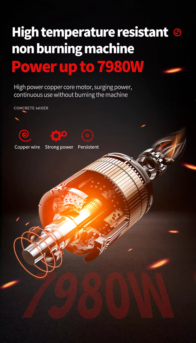 Compact Cement Mixer with Foldable Handle